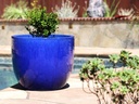 EGG SHELL POTS, FALLING BLUE, SET OF 3 - 17.0" X 15.0", 14.0" X 12.5", 11.5" X 12.0"