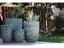 TALL MILANO CONE PLANTERS, CORAL GEM GREEN, SET OF 4-21.5"X27.0", 17"X23", 13"X18", 11"X14