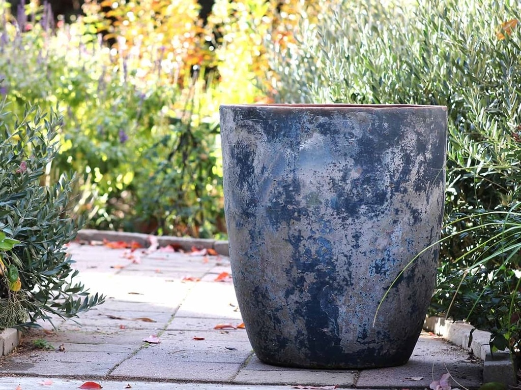 MILANO TALL BARREL PLANTER, AEGEAN SEA, SET OF 4 -23.0"X26.5", 18.5" X 23.0", 14.5" X 19.0", 11.0" X 17.0"