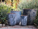 MILANO TALL BARREL PLANTER, AEGEAN SEA, SET OF 4 -23.0"X26.5", 18.5" X 23.0", 14.5" X 19.0", 11.0" X 17.0"