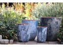 MILANO TALL BARREL PLANTER, AEGEAN SEA, SET OF 4 -23.0"X26.5", 18.5" X 23.0", 14.5" X 19.0", 11.0" X 17.0"
