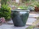 FISH BOWL POTS, PEACOCK GREEN, SET OF 3 - 30.0''X25.0'', 23.0''X21.0'', 17.5''X17.0''