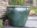 FISH BOWL POTS, PEACOCK GREEN, SET OF 3 - 30.0''X25.0'', 23.0''X21.0'', 17.5''X17.0''