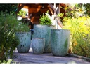 TALL MILANO CONE PLANTERS, AEGEAN GREEN, SET OF 4- 21.5"X27.0", 17"X23", 13"X18", 11"X14