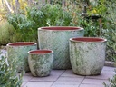 COCO POTS, AEGEAN GREEN, SET OF 4-23"X20", 19"X17", 15'X13", 12"X11"