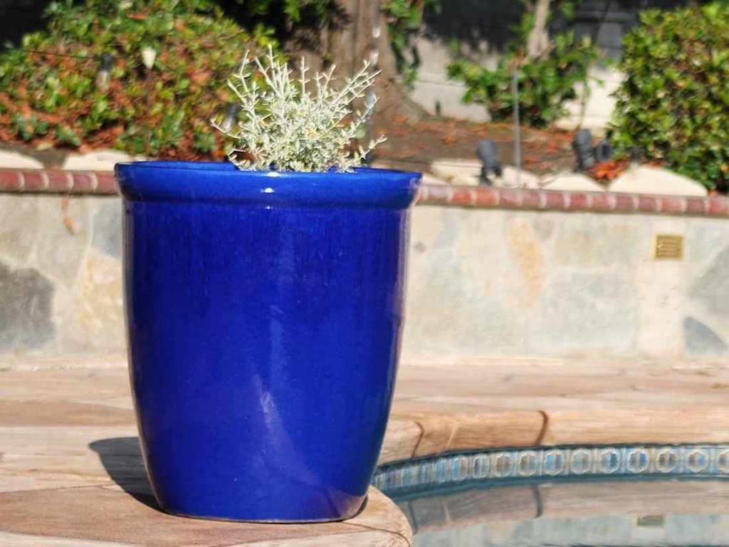 TALL GARDEN POTS, FALLING BLUE, SET OF 4-23.5"X27.0", 19.5"X21.5", 15.5"X17.0", 11.5"X13.5"