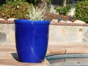 TALL GARDEN POTS, FALLING BLUE, SET OF 4-23.5"X27.0", 19.5"X21.5", 15.5"X17.0", 11.5"X13.5"