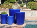 TALL GARDEN POTS, FALLING BLUE, SET OF 4-23.5"X27.0", 19.5"X21.5", 15.5"X17.0", 11.5"X13.5"