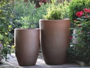 TALL BARREL PLANTER, ORGANIC CLAY, SET OF 2 - 22"X32.5", 18"X26"