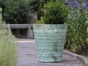 RIPPLE PLANTER, AEGEAN GREEN, SET OF 3- 18.0"X 19.0", 14.0" X 15.0", 10.0" X 11.0".