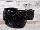 BERBER PLANTER, BLACK, SET OF 3 - 18.0" X 15.0", 14.0" X 12.0", 11.5" X 12.0"