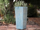 TALL SQUARE PLANTER, CORAL AQUA, 16"X35.5"