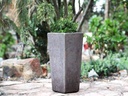 TALL SQUARE PLANTER, CORAL BRONZE, 16"X35.5"