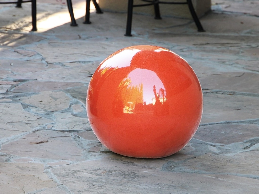 DECORATIVE SPHERE, ORANGE, 19.5