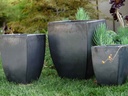 TALL MILAN SQUARE PLANTER, MATTE BLACK, SET OF 3 - 17.5" X 26.0", 14.0" X 20.0", 10.5" X 15.5"