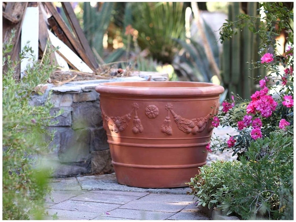 GARDLAND VASE PLANTER, RED CLAY, SET OF 3- "28x21", 24"x18",20"X15"