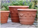 GARDLAND VASE PLANTER, RED CLAY, SET OF 3- "28x21", 24"x18",20"X15"
