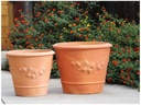 LEMON VASE PLANTER, RED CLAY, SET OF 2- 27"X22", 21.5"X19.5"