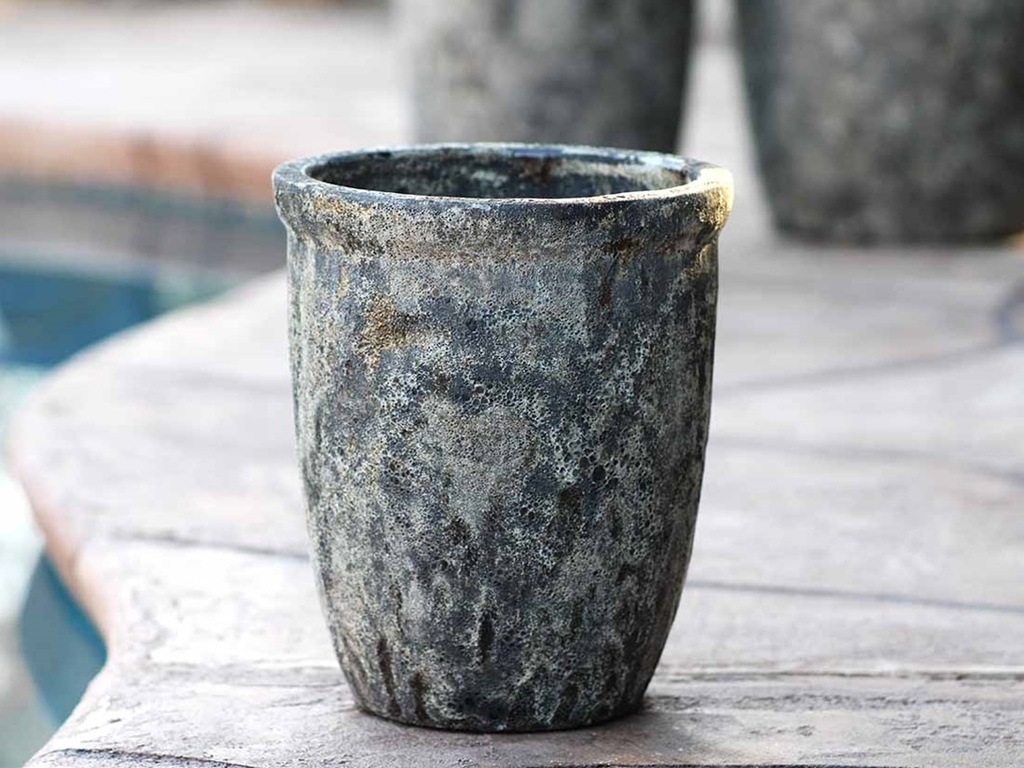TALL GARDEN POT, CORAL GREY, SET OF 4-23.5" X27", 19.5"X21.5", 15.5"X17.0", 11.5"X13.5"