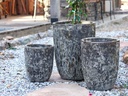 TALL MILANO CONE PLANTERS, CORAL GREY, SET OF 4- 22"X27", 17"X23", 13"X18", 11"X14