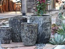 TALL MILANO CONE PLANTERS, CORAL GREY, SET OF 4- 22"X27", 17"X23", 13"X18", 11"X14