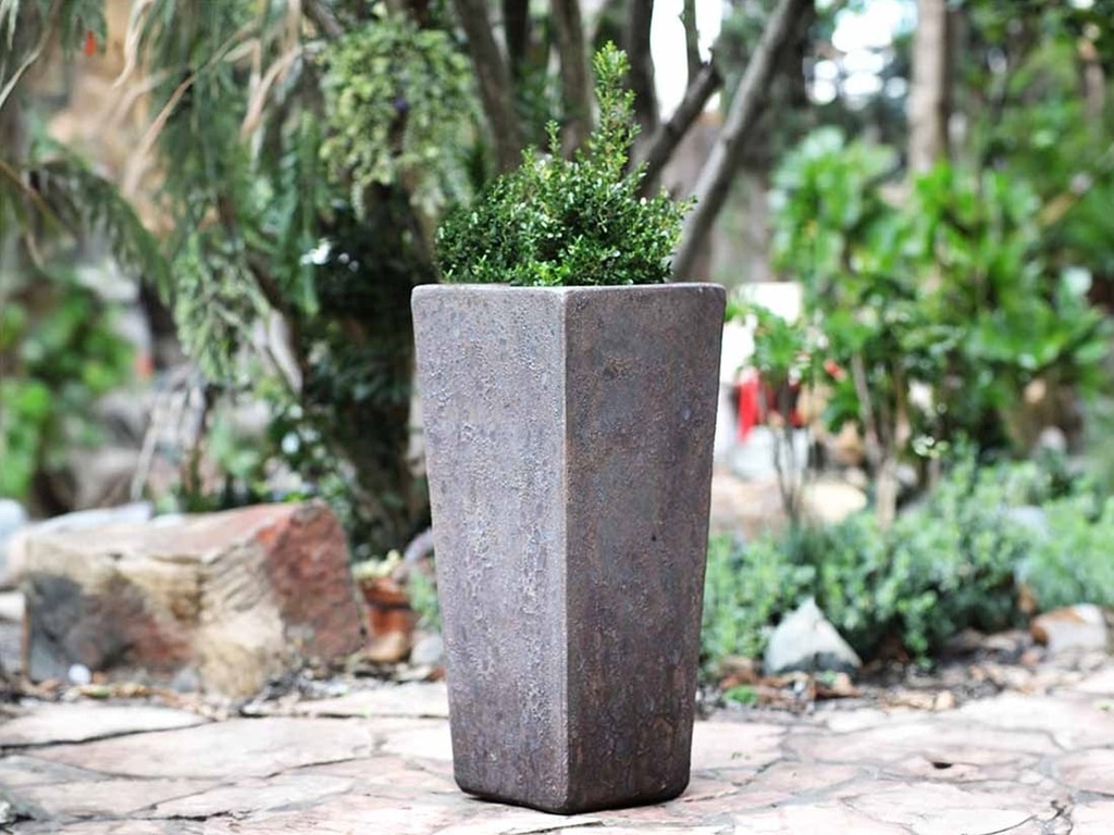 TALL SQUARE PLANTER, CORAL BRONZE, 16"X35.5"