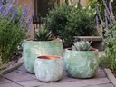 TUSCANO PLANTER, AEGEAN GREEN, SET OF 3-22.0"X18.5", 17.5"X15.0", 13.5"X11.5"