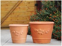 LEMON VASE PLANTER, RED CLAY, SET OF 2- 27"X22", 21.5"X19.5"