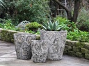 EXTRA LARGE BUCKET PLANTER, CORAL GREY, SET OF 3- 22.0"X23.0", 17.5"X19.5", 13.5"X15.5"