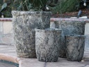 TALL GARDEN POT, CORAL GREY, SET OF 4-23.5" X27", 19.5"X21.5", 15.5"X17.0", 11.5"X13.5"
