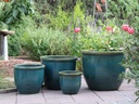 CANA GARDEN PLANTER, TURQUOISE GREEN, SET OF 4-  24"X20", 19"X17", 16"X13", 12"X10"