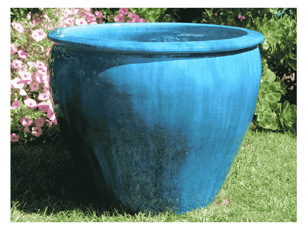 FISH BOWL POTS, FALLING AQUA, SET OF 3 - 30.0''X25.0'', 23.0''X21.0'', 17.5''X17.0''