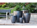 CATALINA POTS, MATTE BLACK, SET OF 4- 26.0"x29.5", 20.0"x24.5", 15.5"x18.5", 12.0"x13.5"