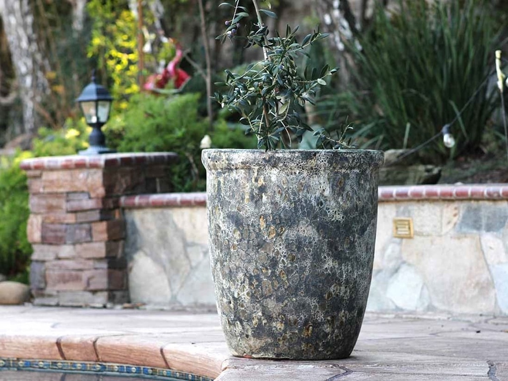 TALL GARDEN POT, CORAL GREY, SET OF 3- 19.5"X21.5", 15.5"X17.0", 11.5"X13.5"