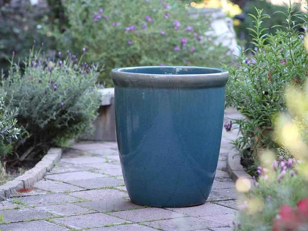 TALL GARDEN POT, TURQUOISE GREEN, SET OF 3 (BCD SIZE) - 19.5"X21.5", 15.5"X17.0", 11.5"X13.5"