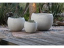 LOW MILANO PLANTER, CORAL WHITE, SET OF 3-21.5" X 15.5", 16.0" X 12.0", 12.0" X 10.0"