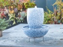 SUNSET TWIST JAR FOUNTAIN, PEAKCOCK BLUE, 10.5"x13" (Base 17.5"x7.5")