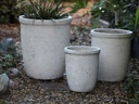 TALL GARDEN POT, CORAL WHITE, SET OF 3-19.5"X21.5", 15.5"X17.0", 11.5"X13.5"