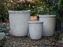 TALL GARDEN POT, CORAL WHITE, SET OF 3-19.5"X21.5", 15.5"X17.0", 11.5"X13.5"