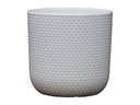 DOTTED CYLINDER PLANTER (NO SAUCER), BRIGHT WHITE, 11"X11.5", SOLD IN CASE OF 2