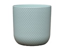 DOTTED CYLINDER PLANTER (NO SAUCER), PASTEL GREEN, 11"X11.5", SOLD IN CASE OF 2