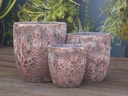 MILANO CONE PLANTER, CORAL RED, SET OF 3 - 18"X19.5", 14.5"X15.5", 12"X12"