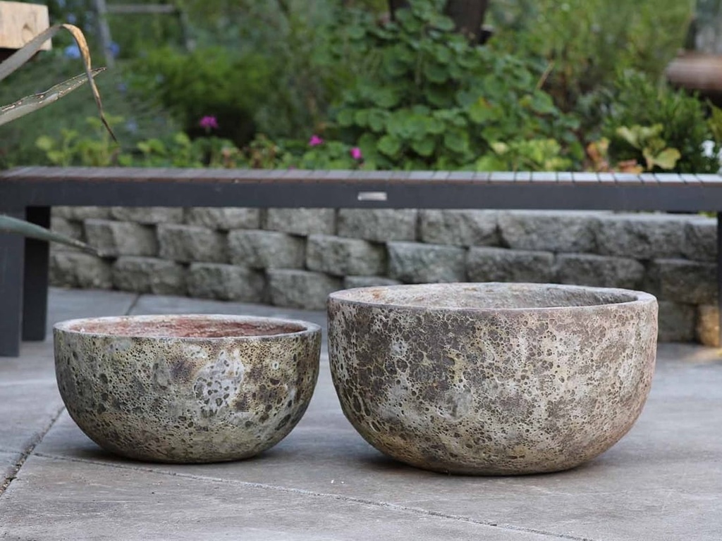 HALF MOON BOWL, ATLANTIS BROWN, SET OF 2 - 23.0"X12.5", 19.5"X10.0"