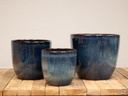 CAMILIA PLANTER, TROPICAL BLUE, SET OF 3- 15"X13.5", 12"X12", 10"X9"