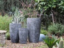 TALL CONE PLANTER, CORAL BLACK, SET OF 2- 17.5"X27", 13"X22.5"