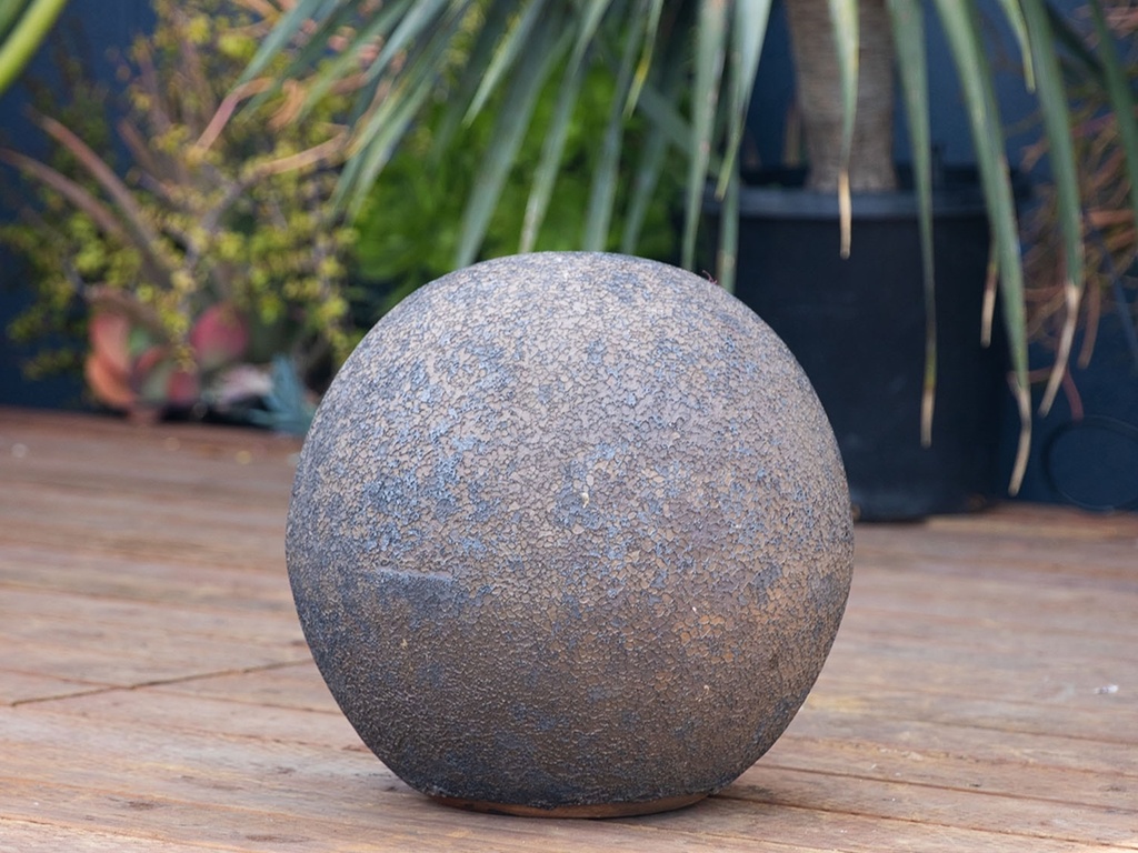 DECORATIVE SPHERE,  16", SILVER ROCK