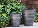 JARDIN DE NICE PLANTER, MATTE BLACK, SET OF 3 - 19.0" X 23.5", 15.0" X 19.5", 11.0" X 15.5"