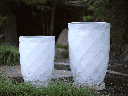 TALL DIAMOND PLANTER, WHITE WHITE, SET OF 2 - 22.0" X 32.5", 18.5" X 25.5"