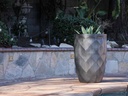 TALL DIAMOND PLANTER, MATTE BLACK, SET OF 2 - 22.0" X 32.5", 18.5" X 25.5"