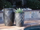 TALL DIAMOND PLANTER, MATTE BLACK, SET OF 2 - 22.0" X 32.5", 18.5" X 25.5"
